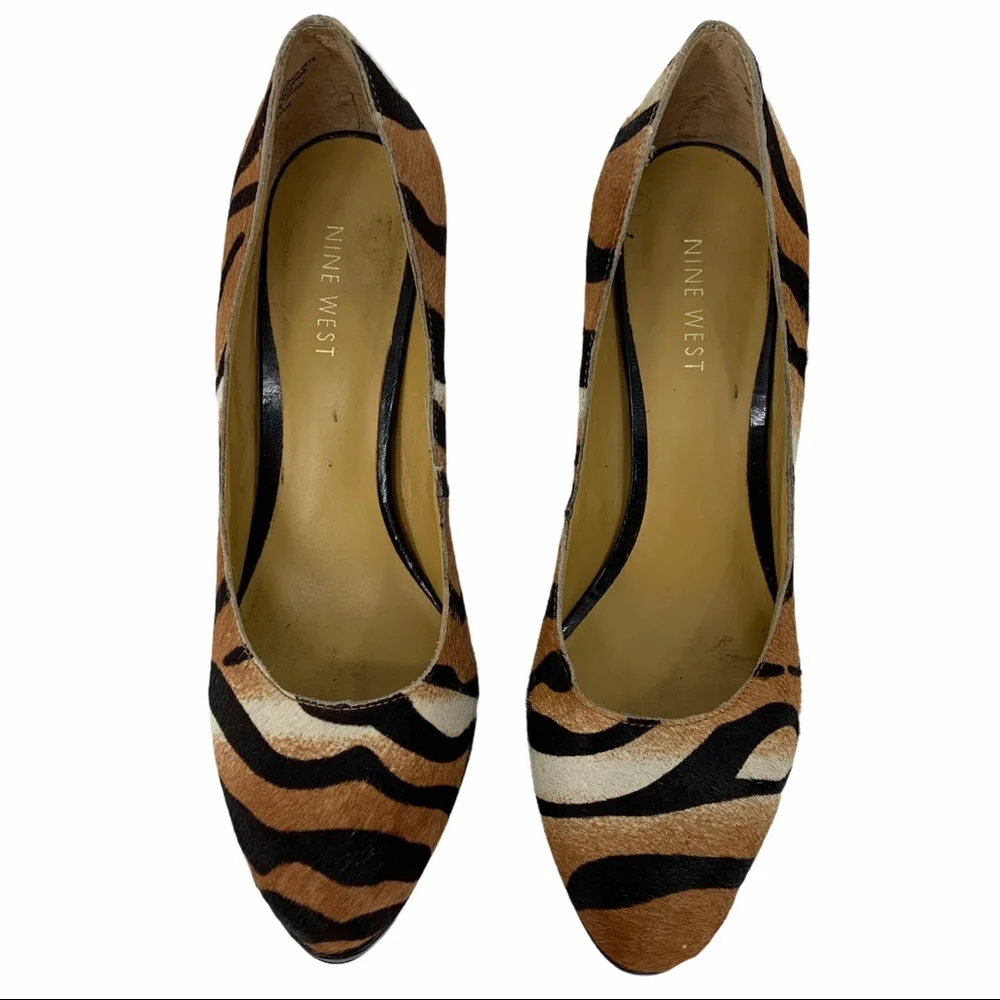 Vintage Nine West Bengal Tiger Heels- Real Fur